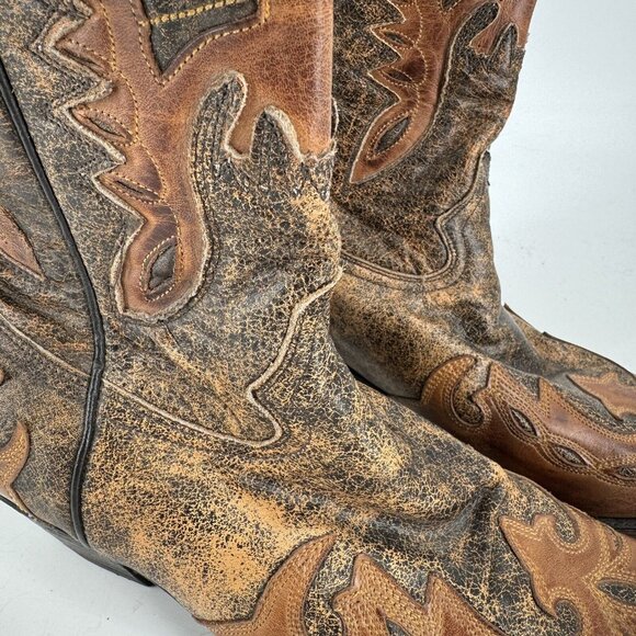 Stetson boots womens 11 brown leather fashion wingtip western festival horse - Picture 6 of 8